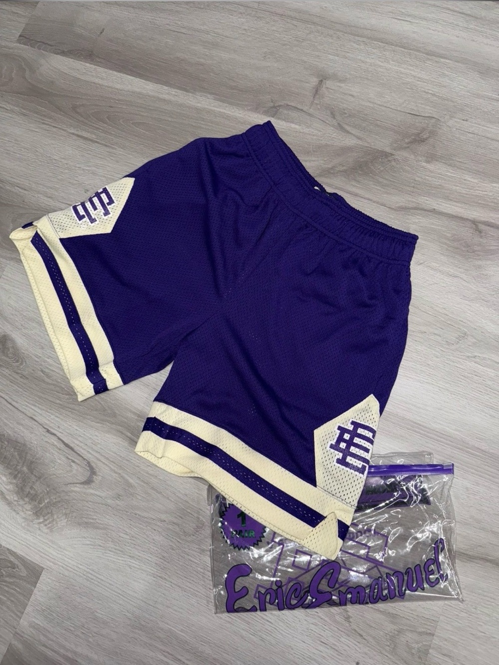 Eric Emanuel Purple Mesh Shorts